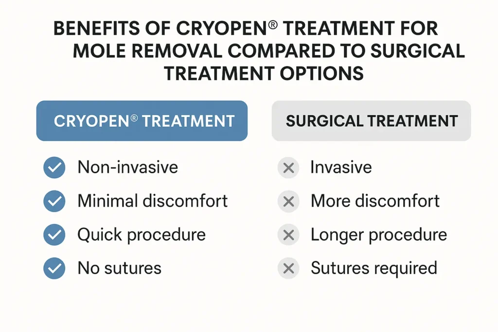 Benefits of professional mole-removal assessment at LA LIPO Warminster