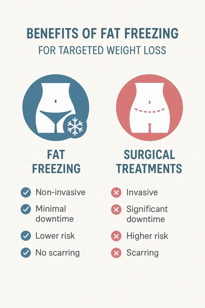 graphic showing the benefits of fat freezing Warminster