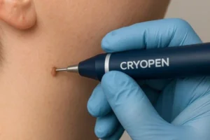 Person receiving skin tag removal Warminster
